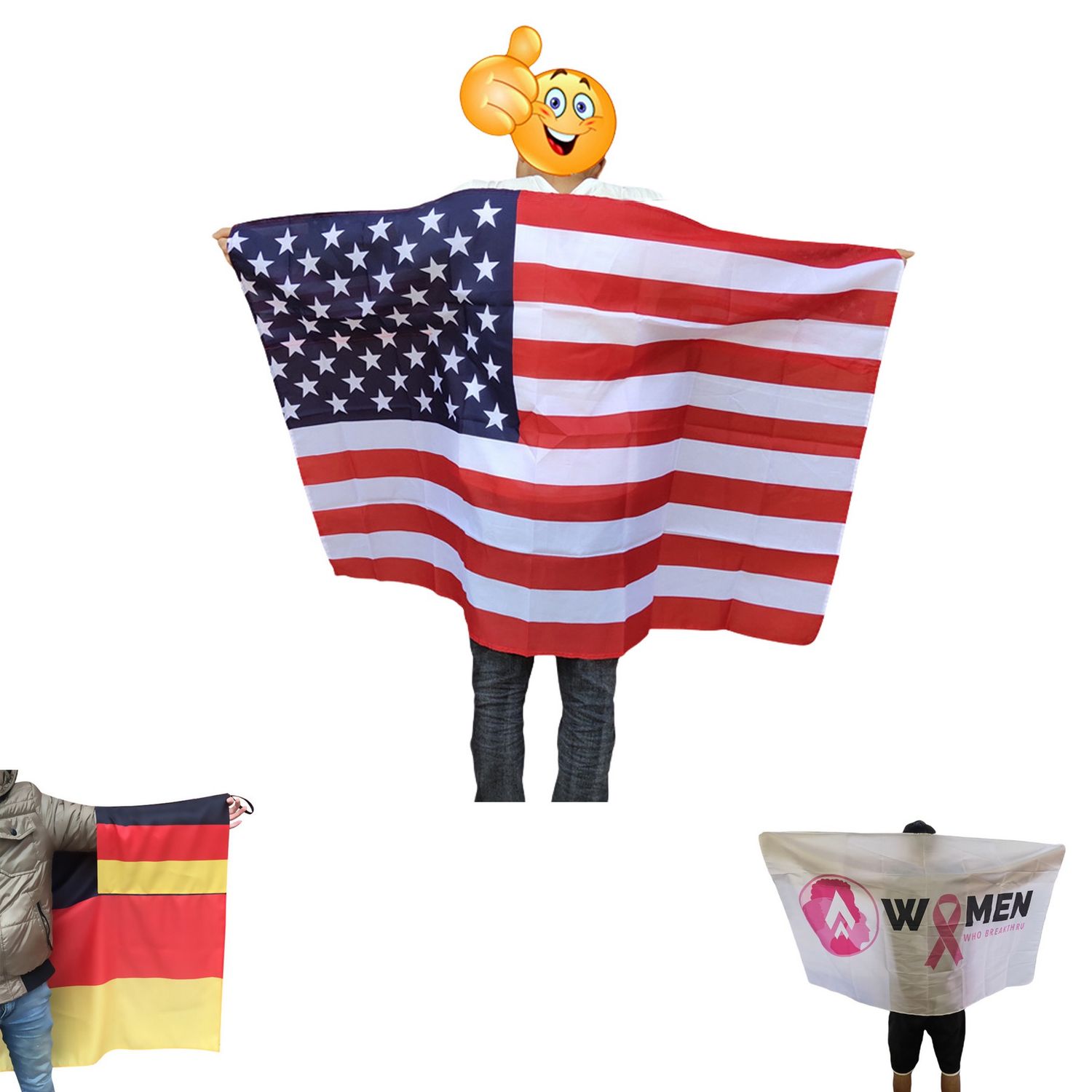 Capa de bandera confeccionada en poliéster de alta calidad