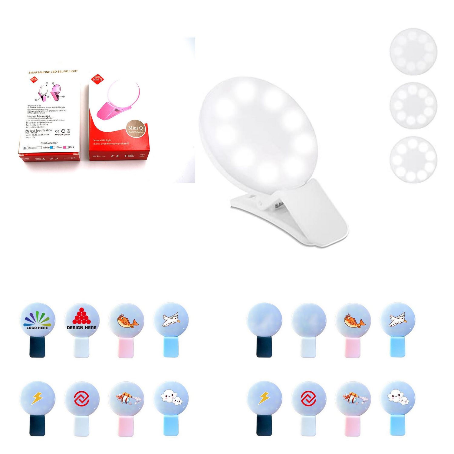 Luz de aro recargable para selfies