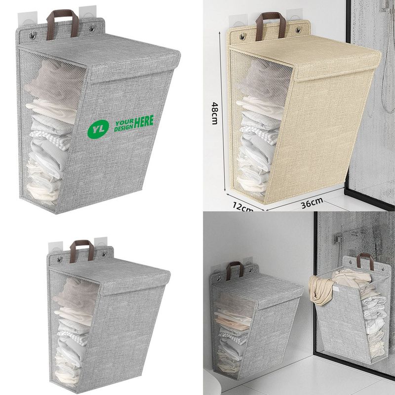 Cesto de ropa plegable y colgante