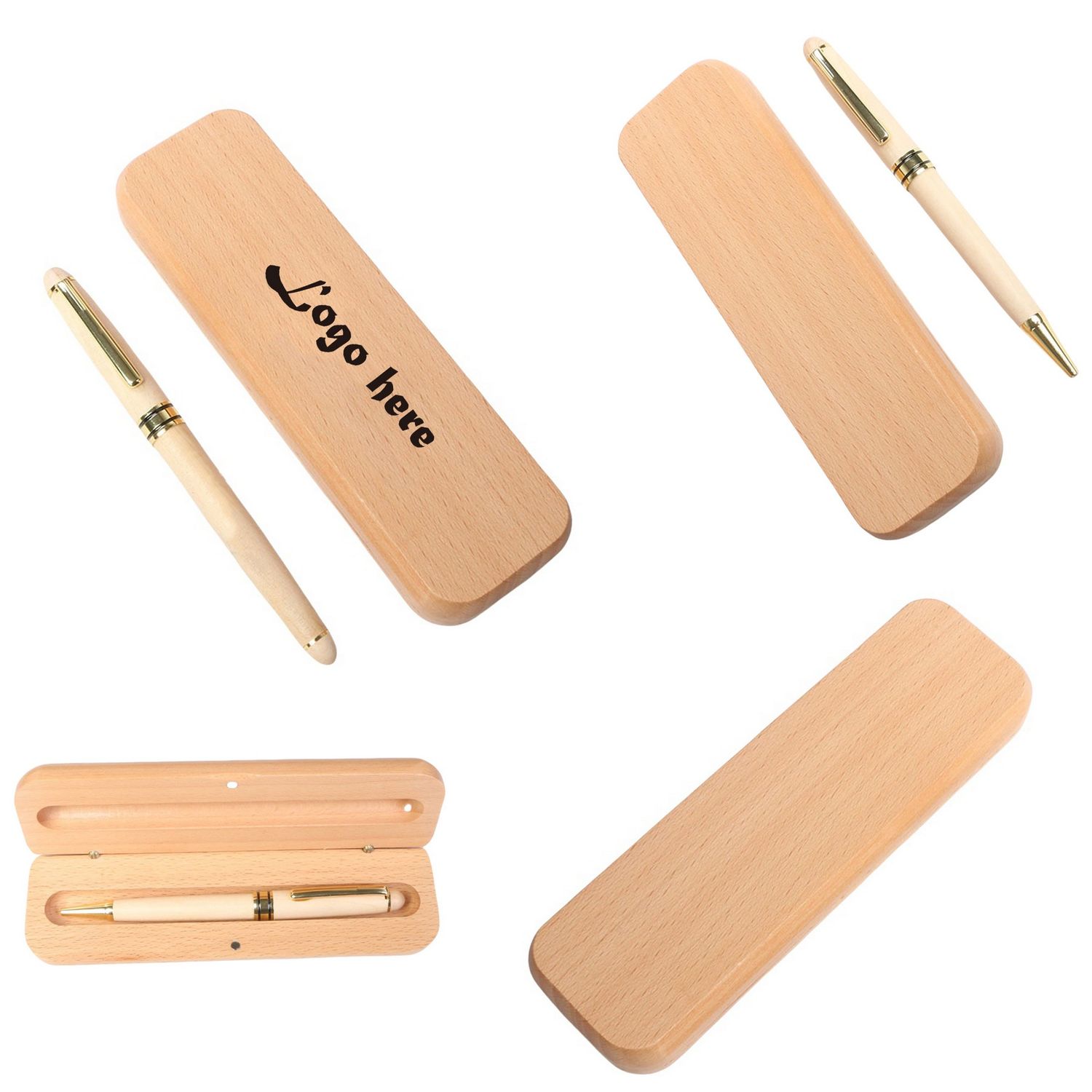 Set de bolígrafos de madera