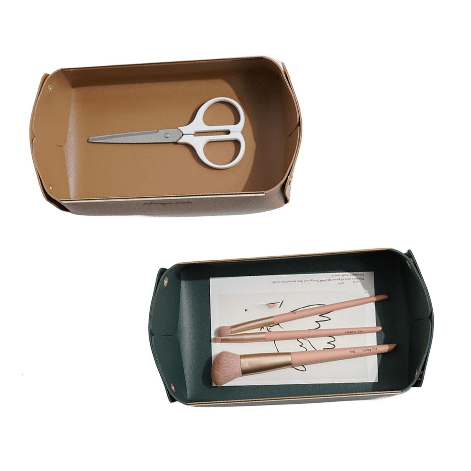 Canasta organizadora plegable elaborada en cuero PU
