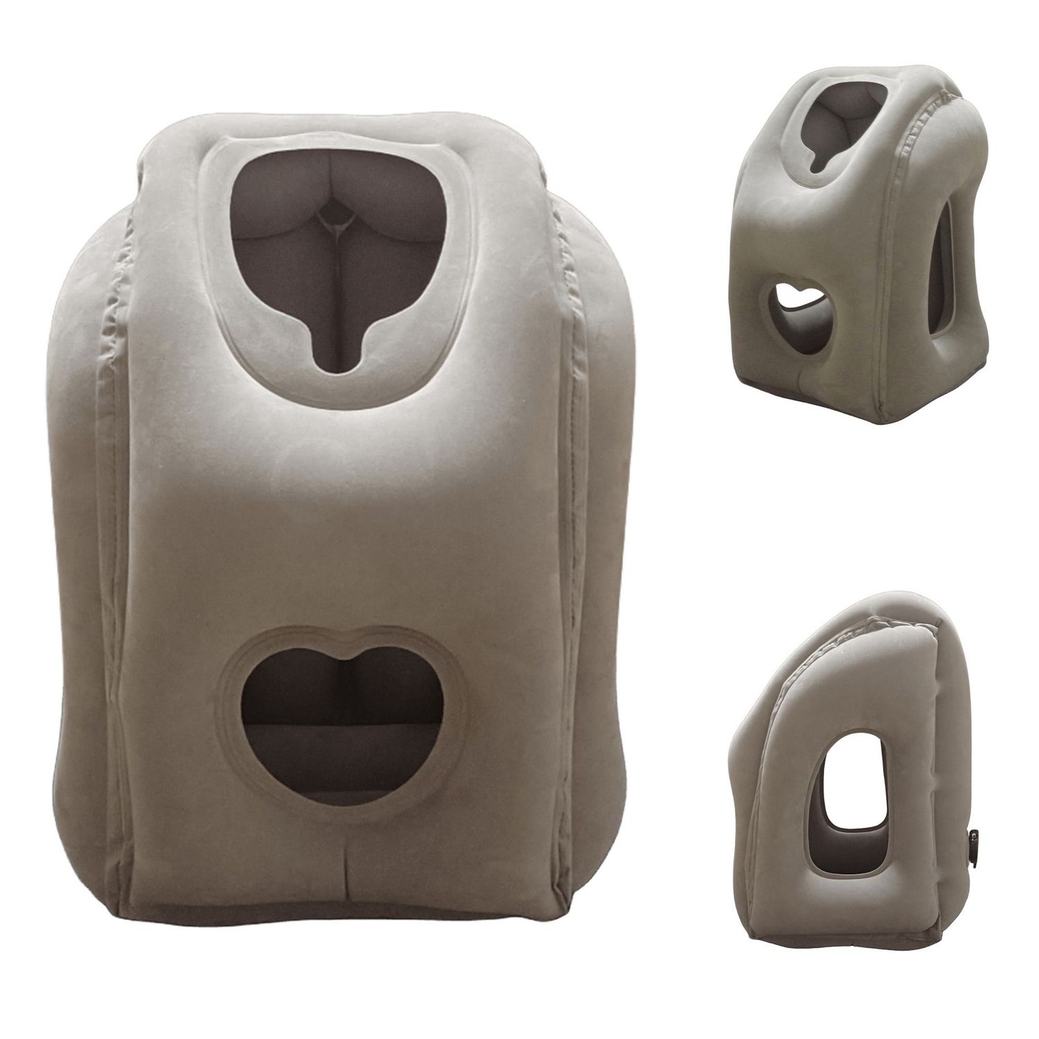 Almohada inflable de viaje para cuello con bolsa de transporte