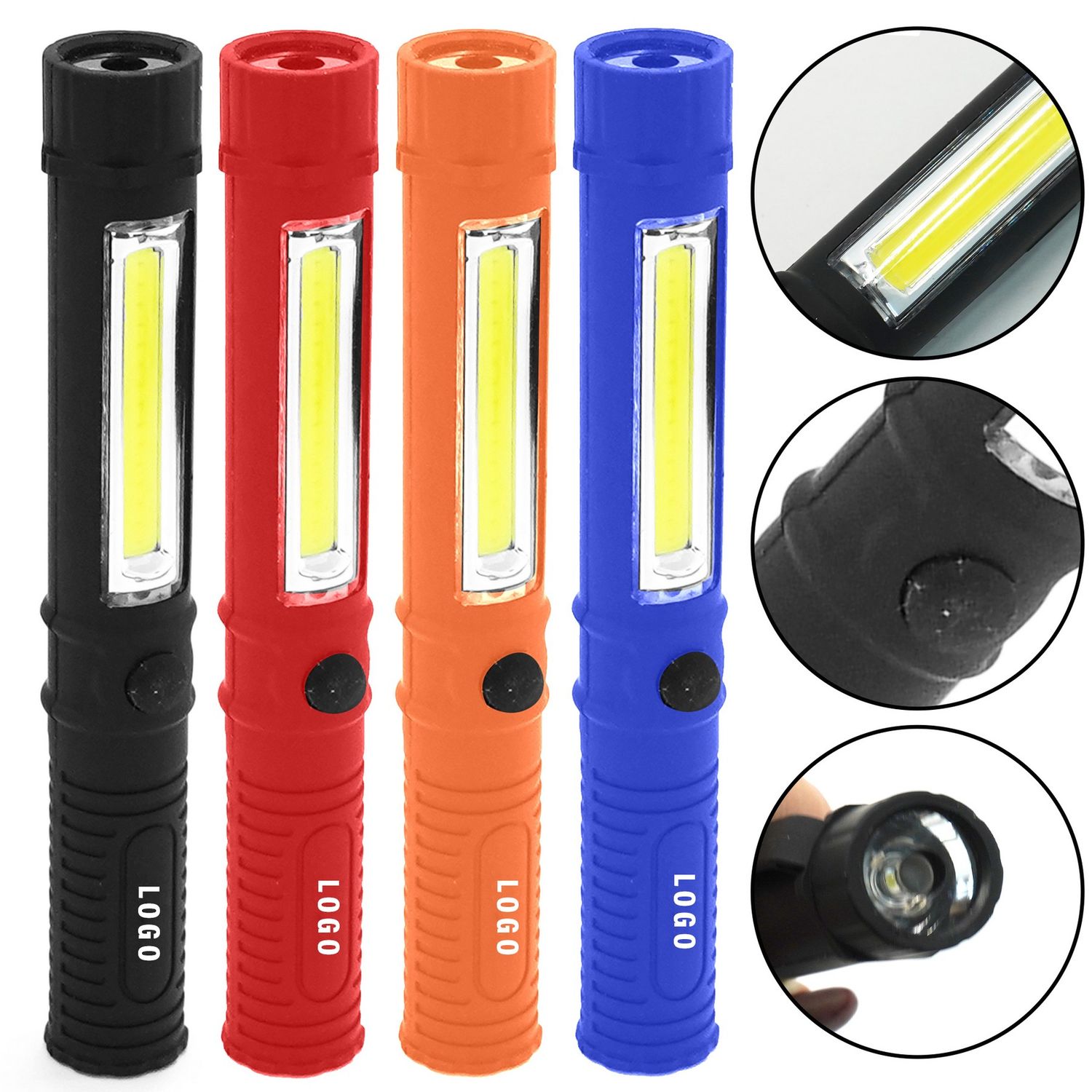 Linterna LED multifuncional con base magnética y clip