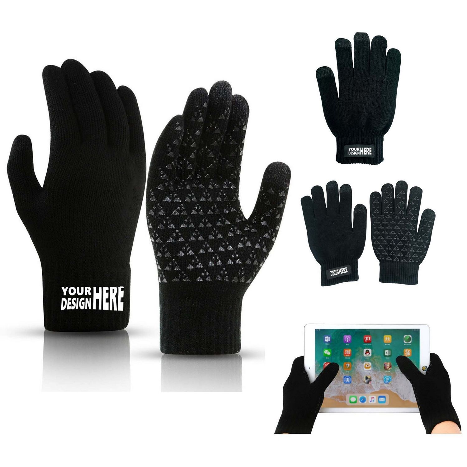 Guantes tejidos de invierno para hombre