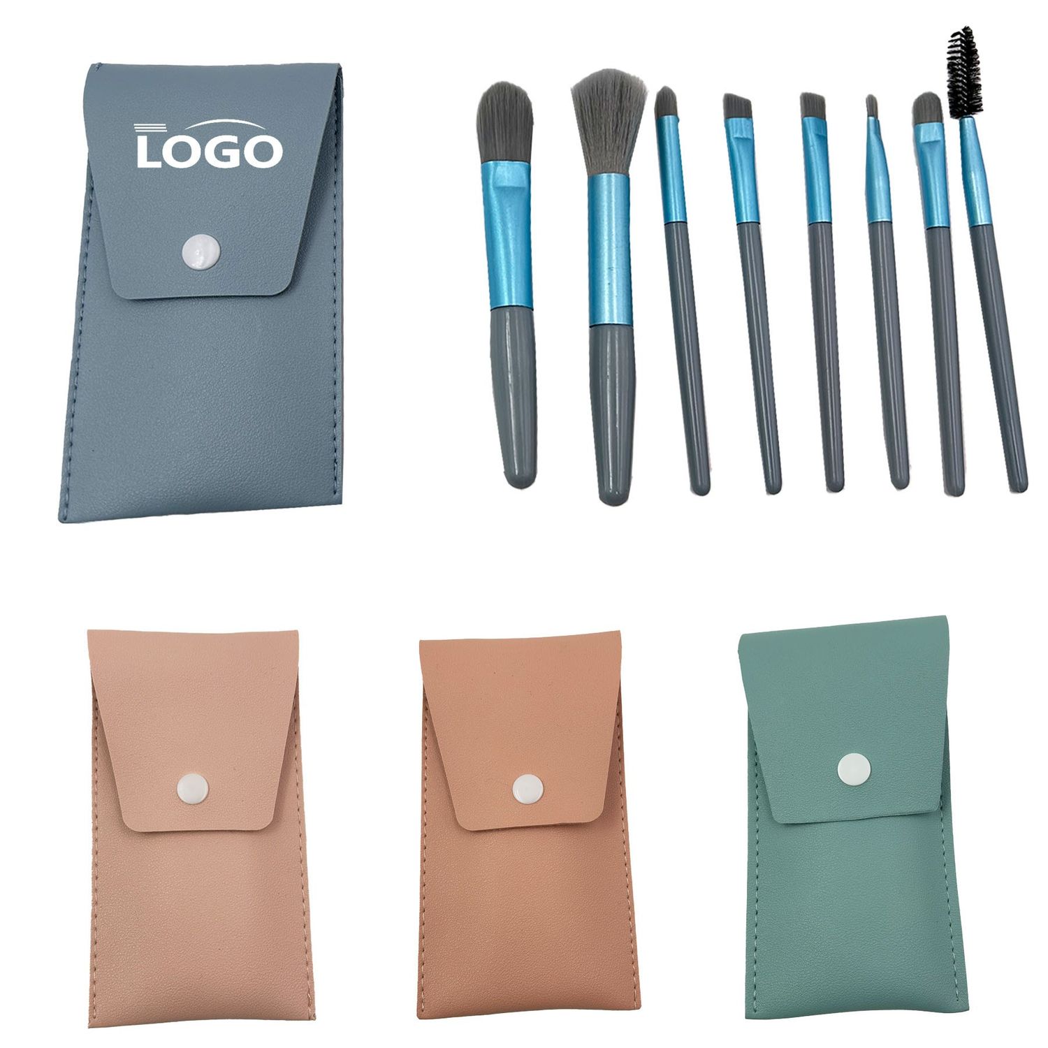 Set de 8 brochas de maquillaje en formato mini
