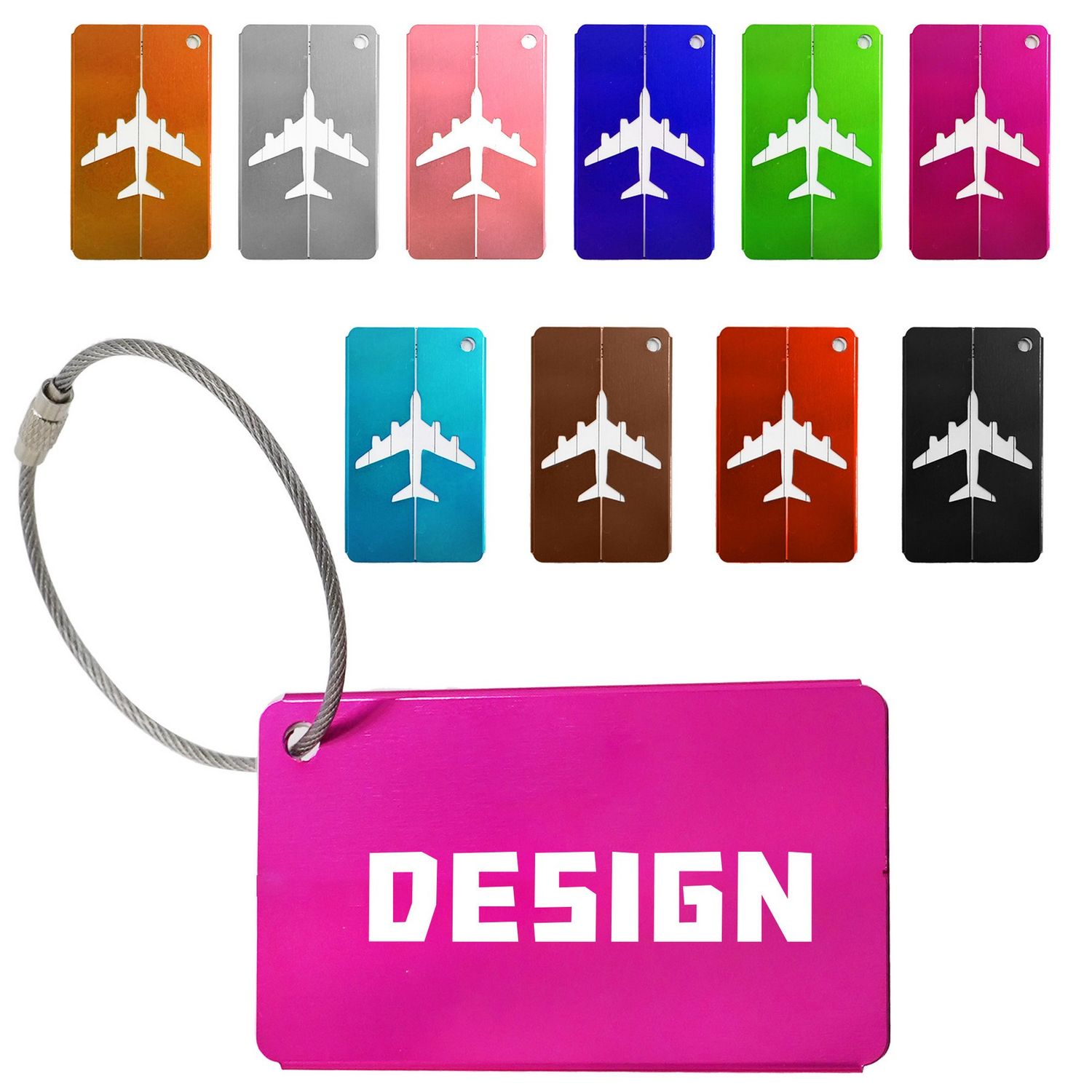 Etiqueta de viaje en aluminio