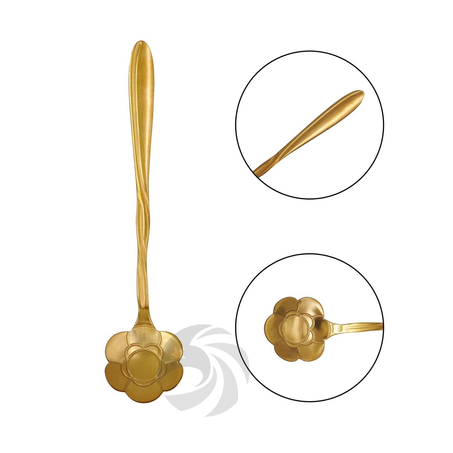 Cucharilla de acero inoxidable con diseño en forma de flor
