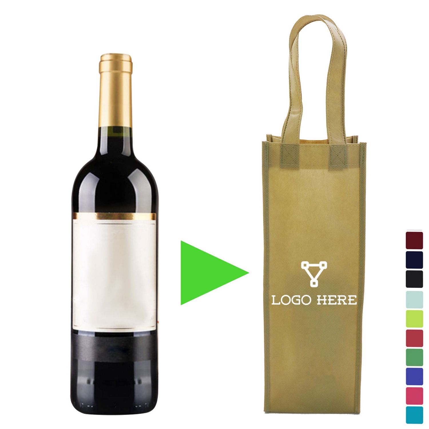 Bolsa de tela no tejida para vino