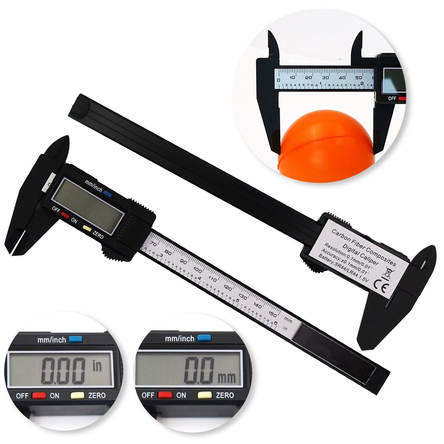 Regla de calibre Vernier ABS de 6&quot;