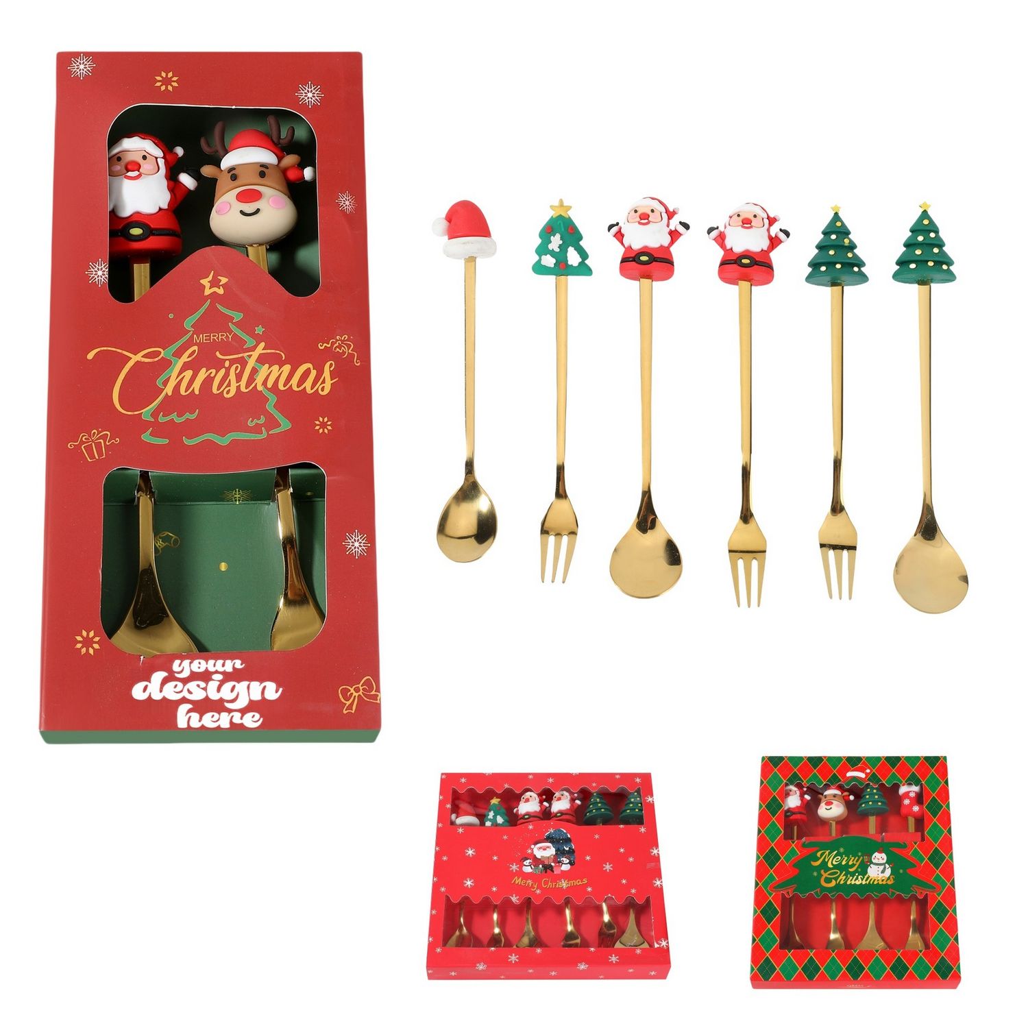 Set de 2 cucharas navideñas