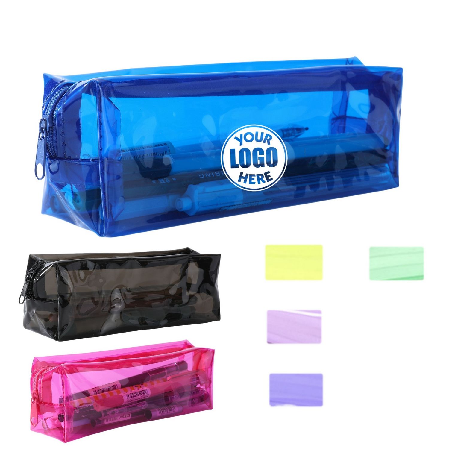 Bolsa para bolígrafos en PVC transparente