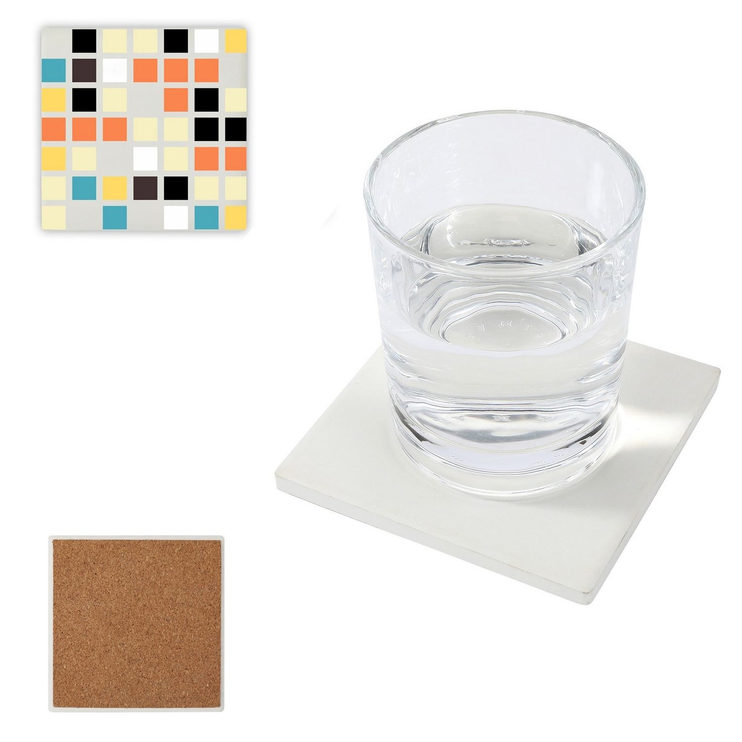 Posavasos de cerámica cuadrados a todo color