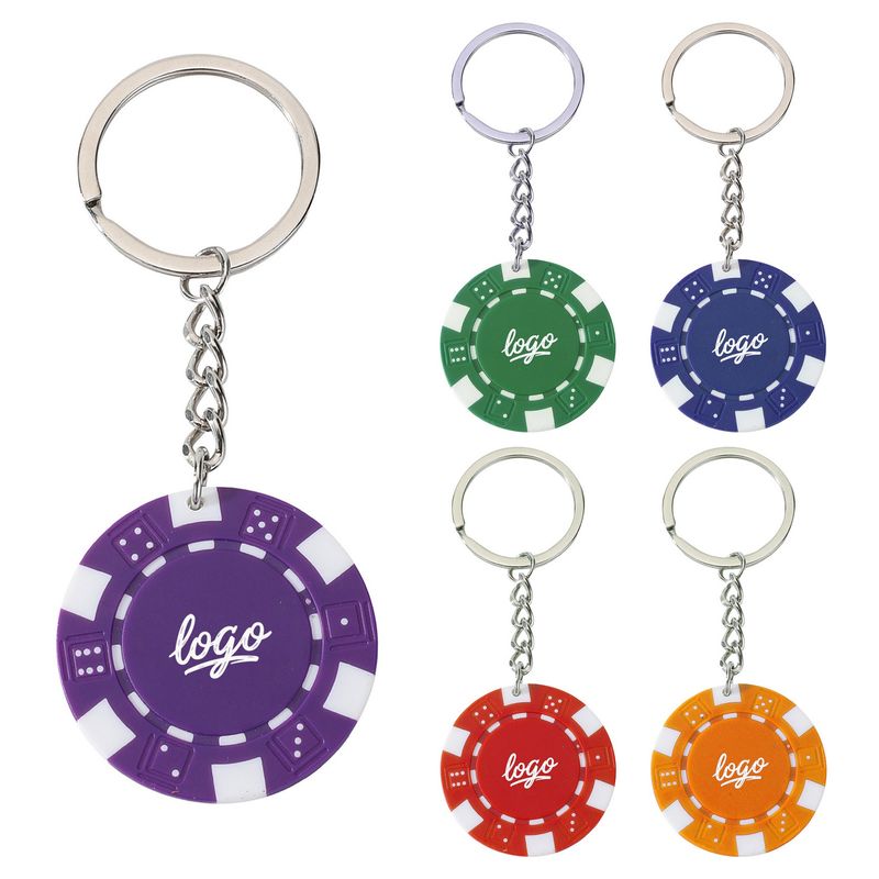 Llavero con ficha de póker de casino