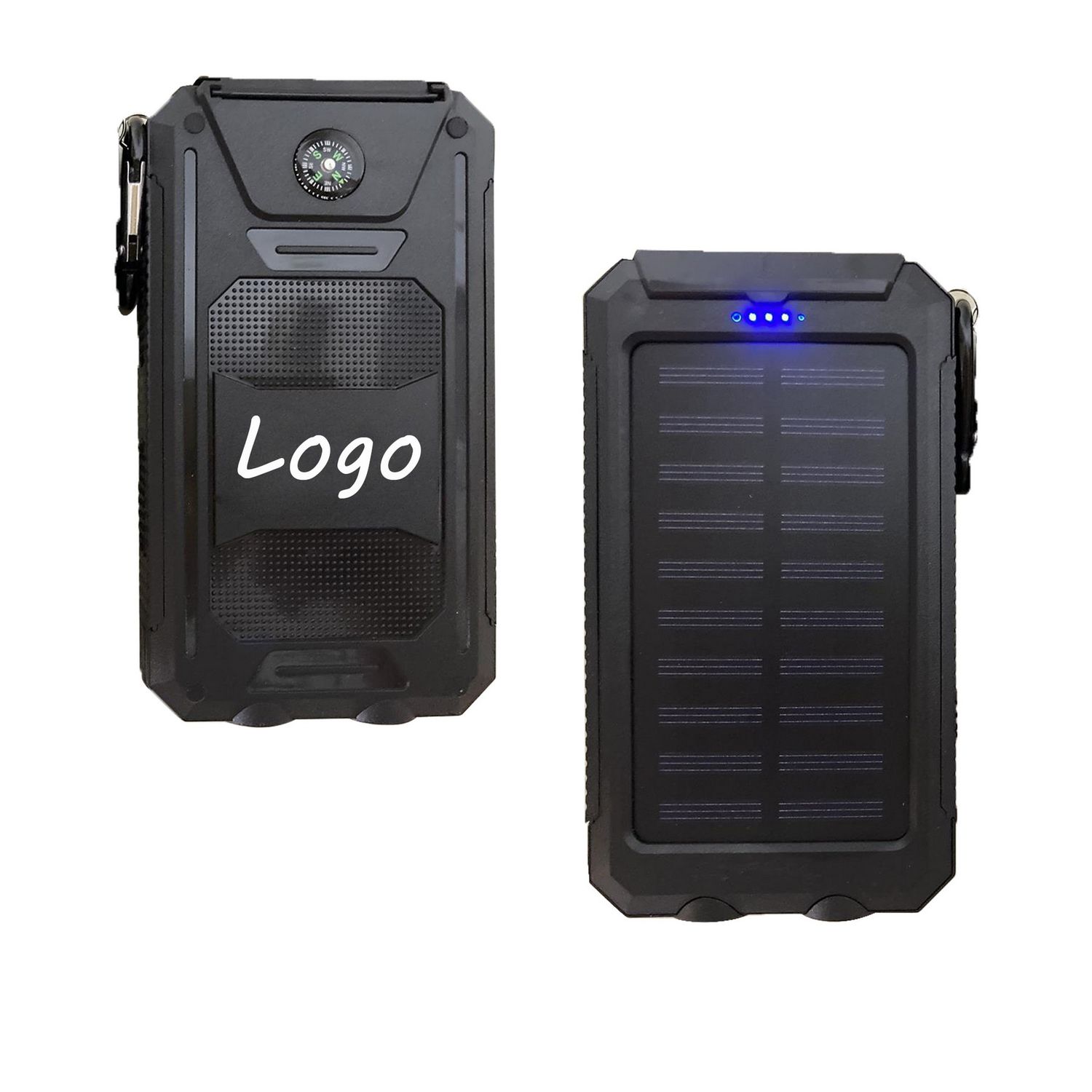 Power bank solar con brújula impermeable y linterna de 8000 mAh