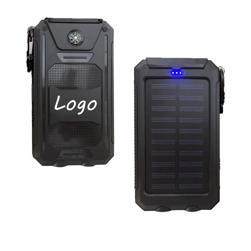 Power bank solar con brújula impermeable y linterna de 8000 mAh