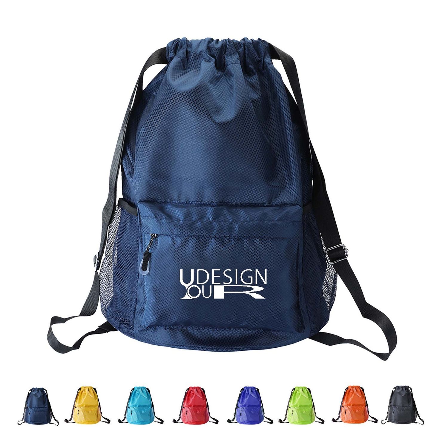 Mochila deportiva con cordón y bolsillo con zipper