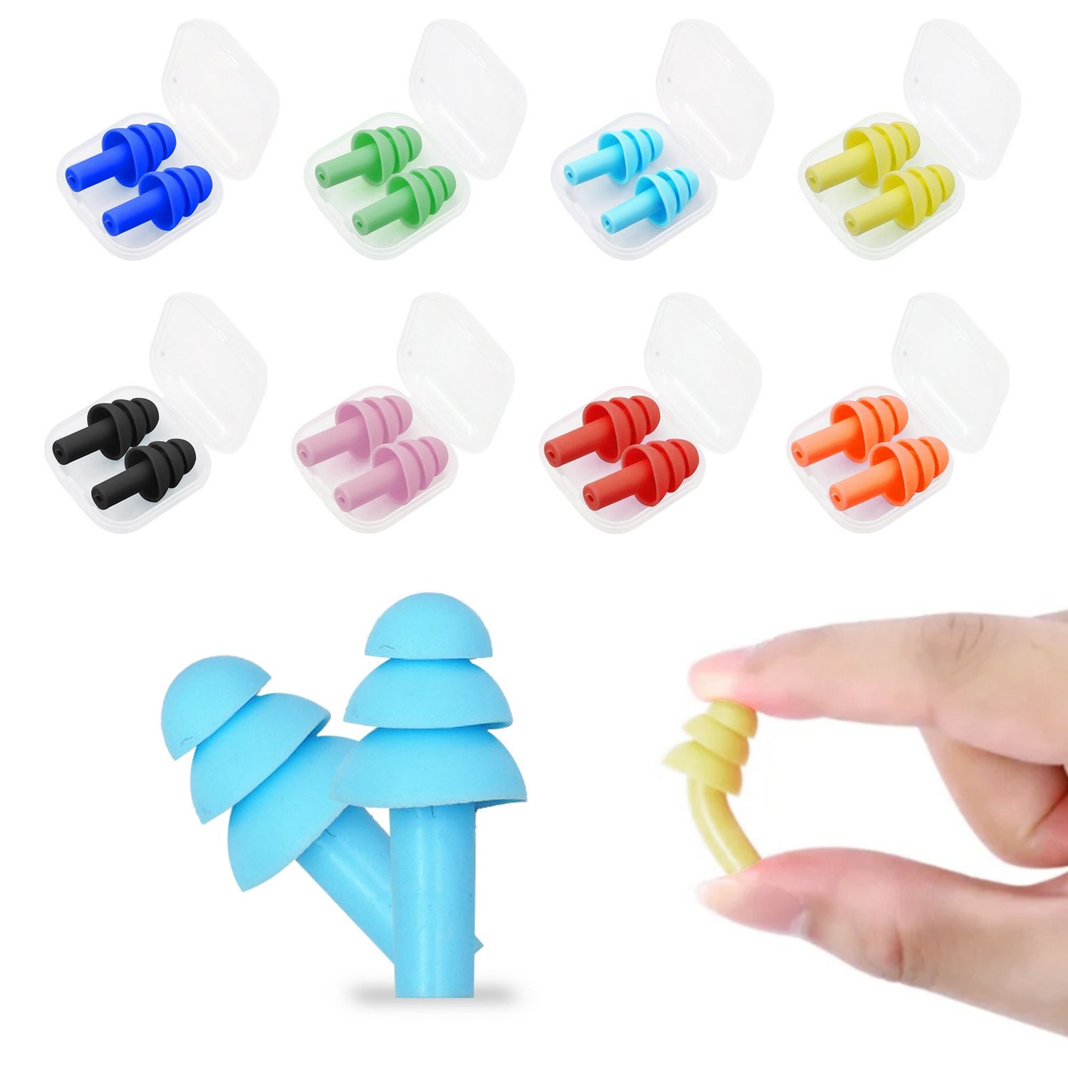 Tapón de silicona para los oídos en estuche con impresión a color