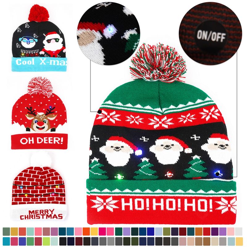 Gorro navideño con luces LED