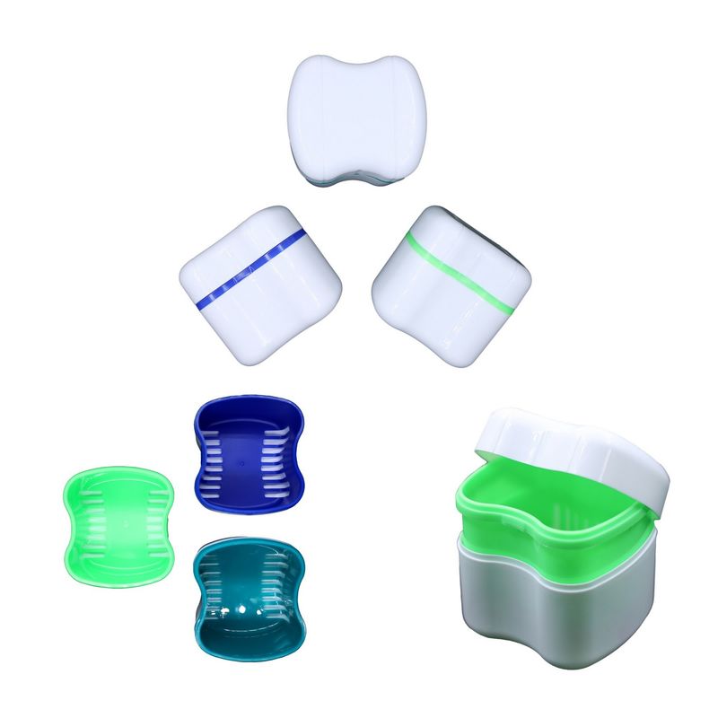 Estuche para limpieza y almacenamiento de dentaduras postizas