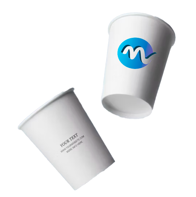 Vaso de papel biodegradable blanco o negro 9 oz