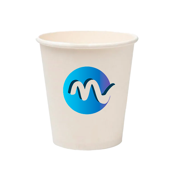 Vaso de papel biodegradable blanco o negro 8 oz