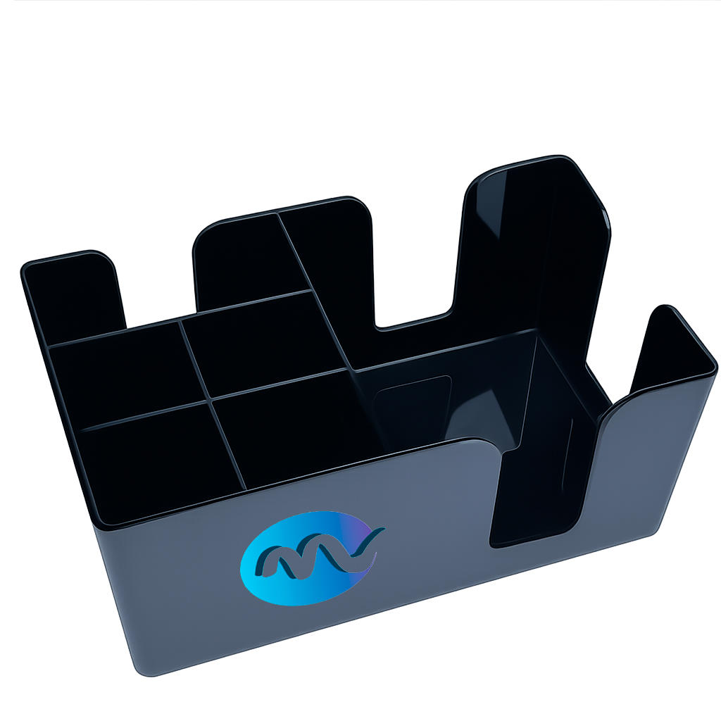 Porta servilletas de plástico ABS ecológico de color negro para barra de 6 compartimentos