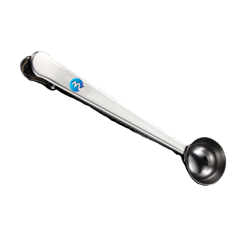 Cuchara clip para café con diseño 2 en 1