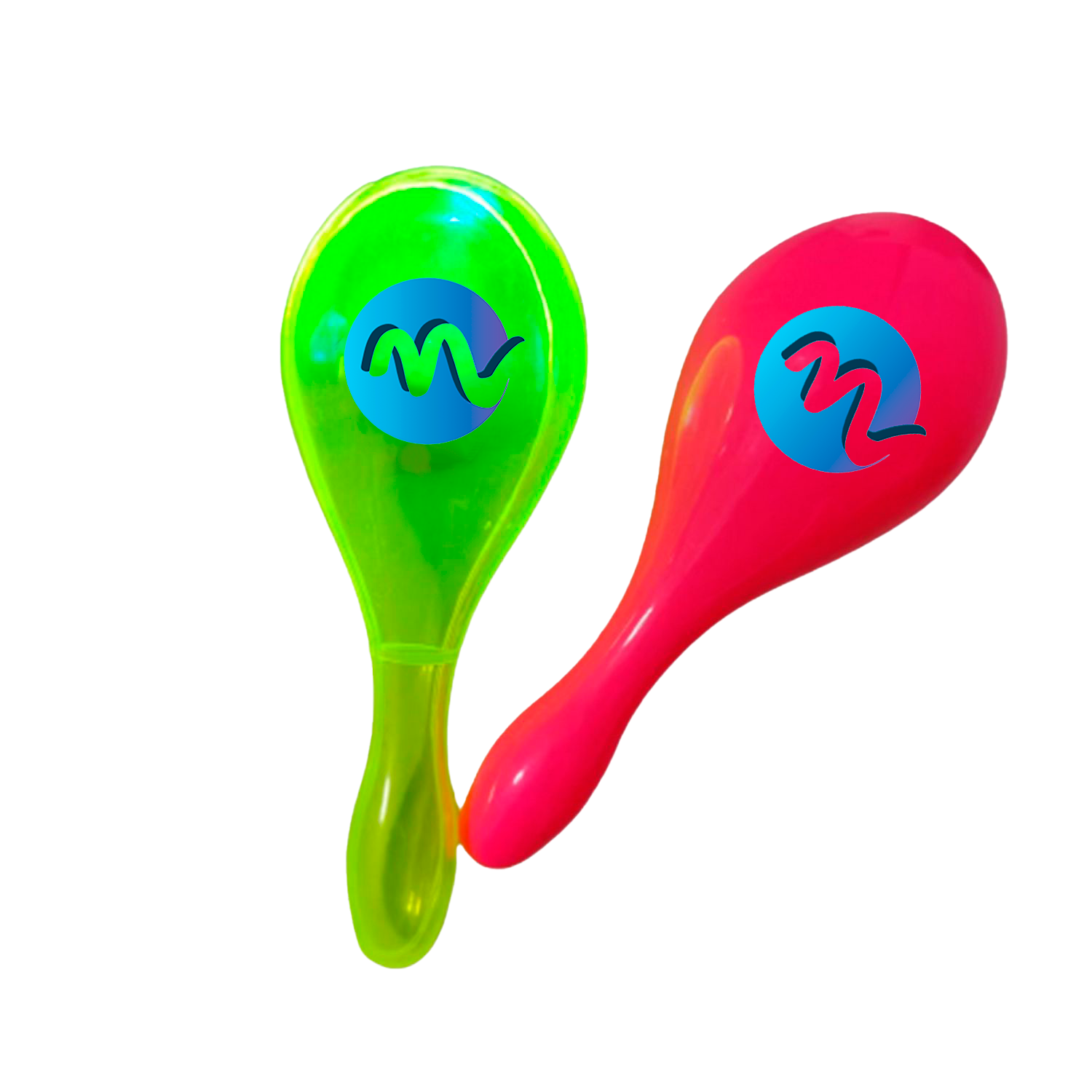 Maracas plásticas con brillo LED