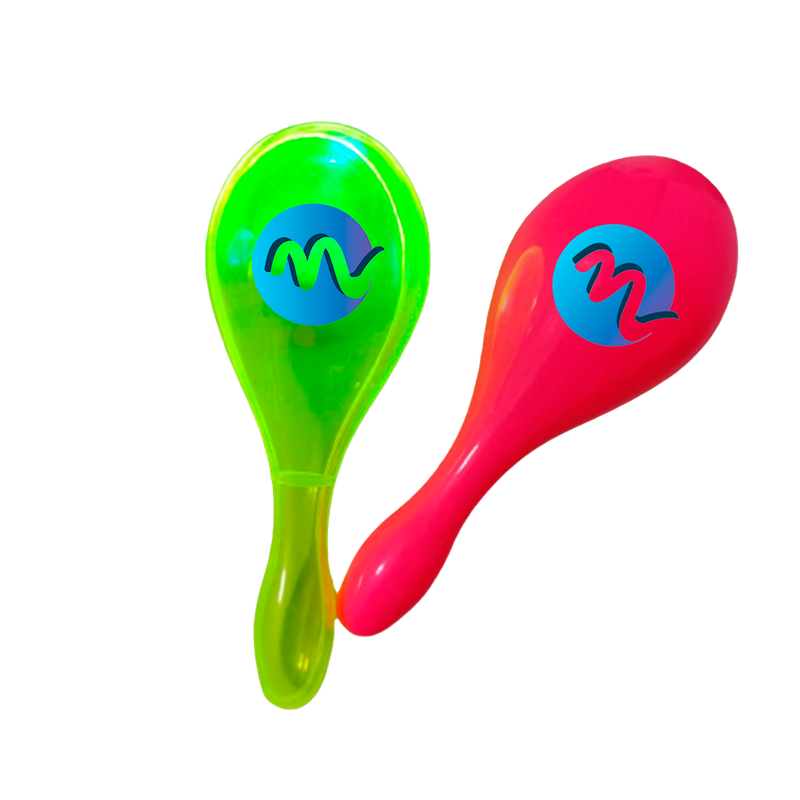 Maracas plásticas con brillo LED