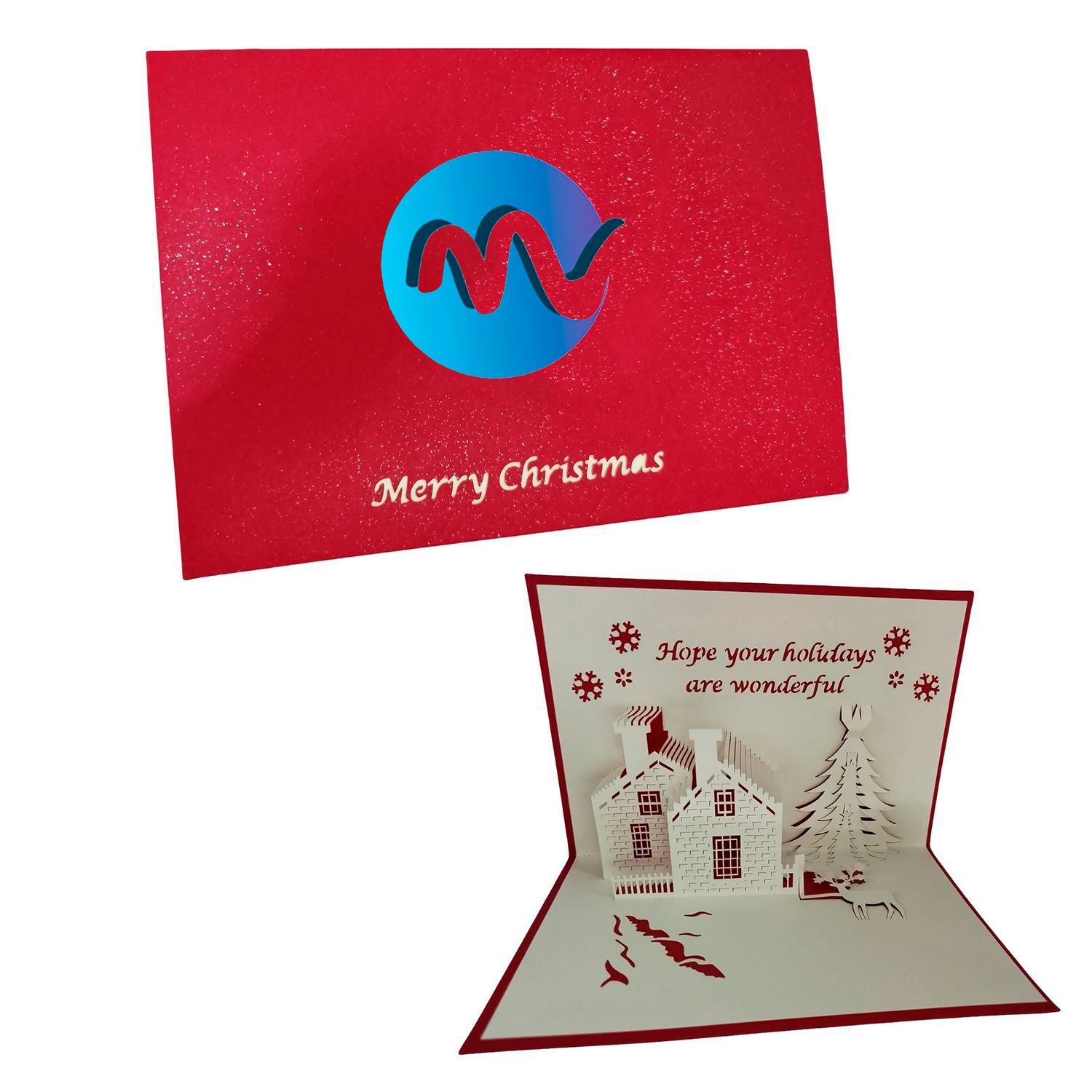 Tarjeta navideña 3D elaborada en papel especial