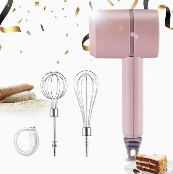Portable Handheld Electric Mixer with ABS Plastic Rotating Bowl