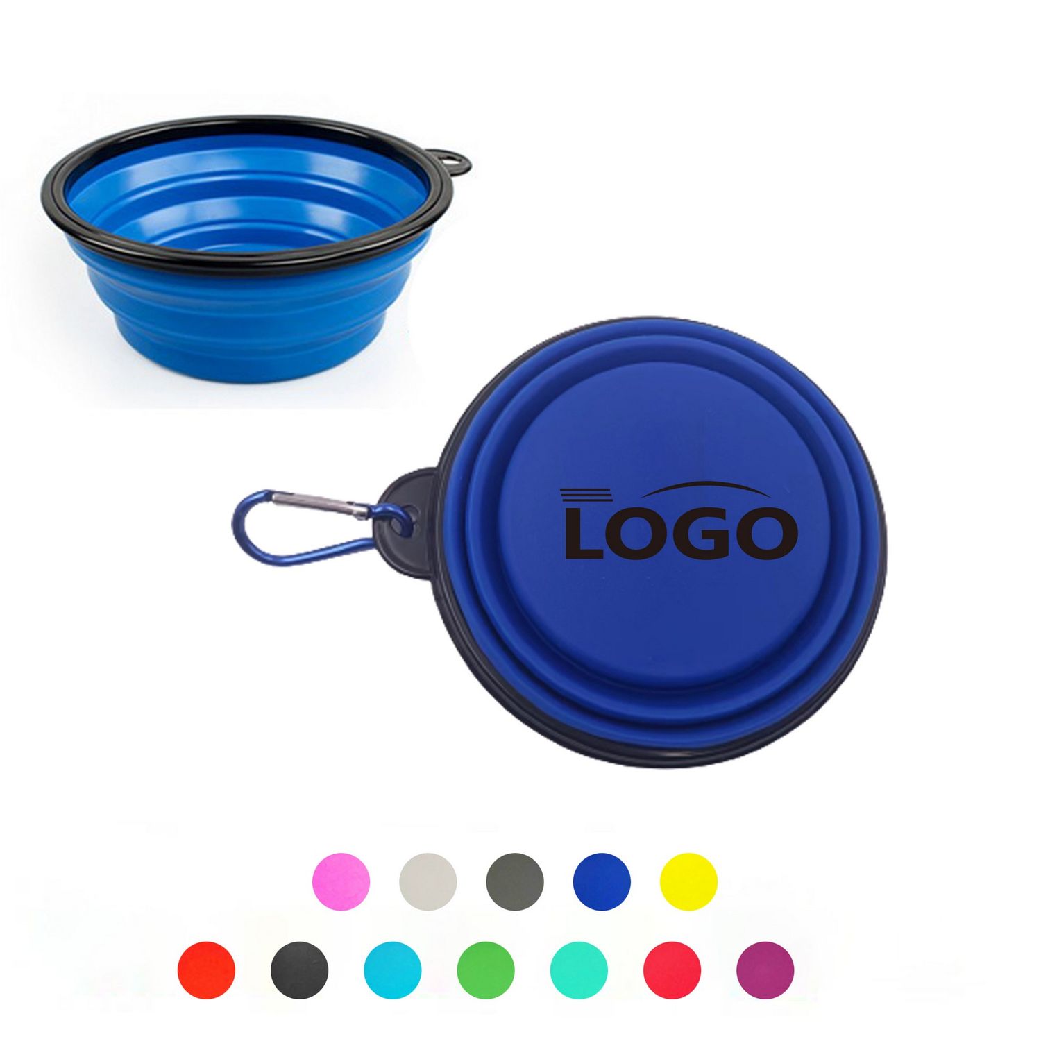 Portable collapsible bowl with lid