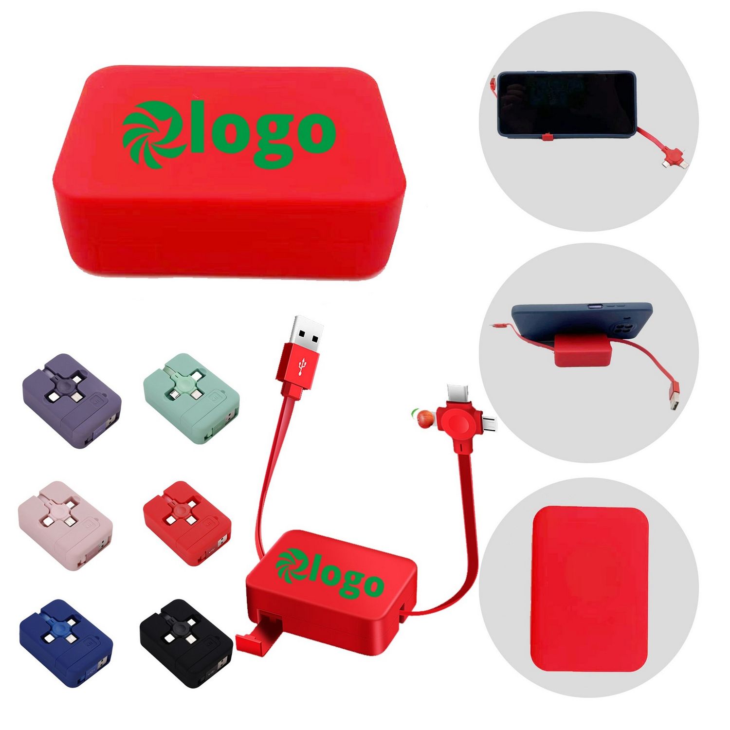 Retractable 4-in-1 charging cable