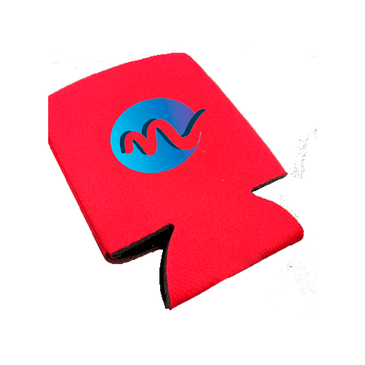 Koozie en colores negro y blanco, tamaño 4" de alto x 4" de ancho