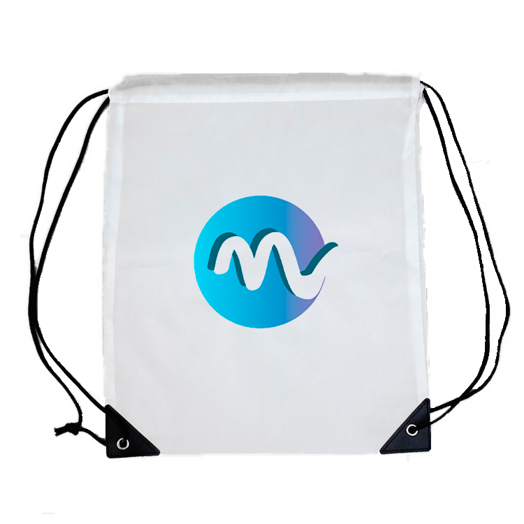 Bolsa ligera blanca con cordones