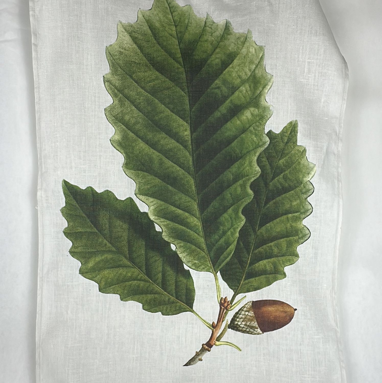 Linen Oak Leaf Tea Towel
