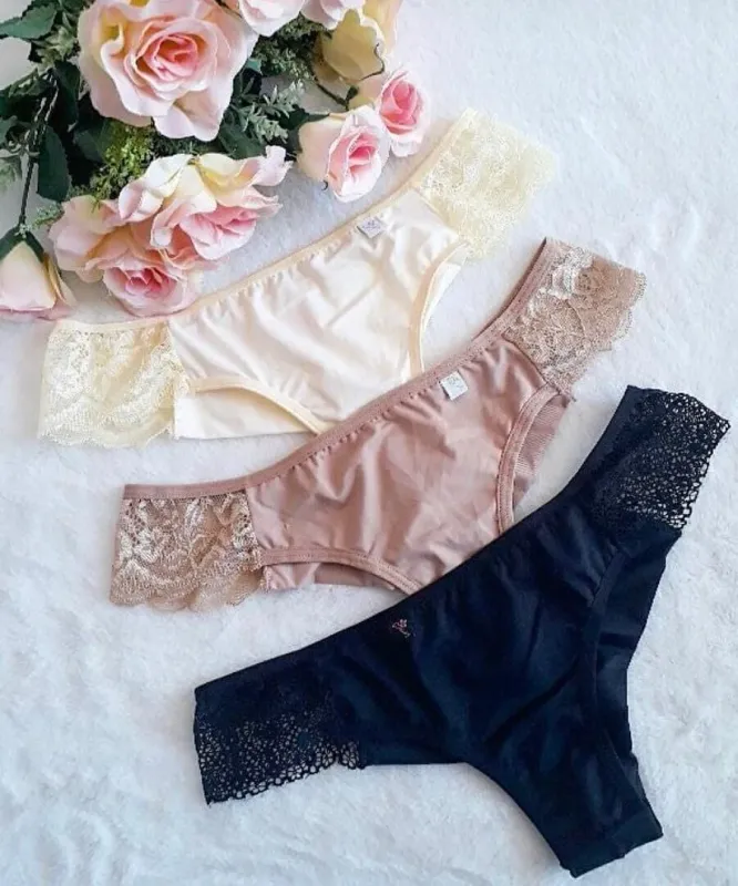 Lycra Brief with Lace Sides