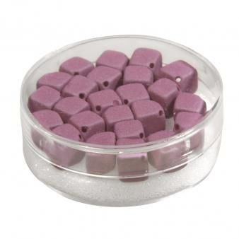 Silk-bead glas blokje bordeaux