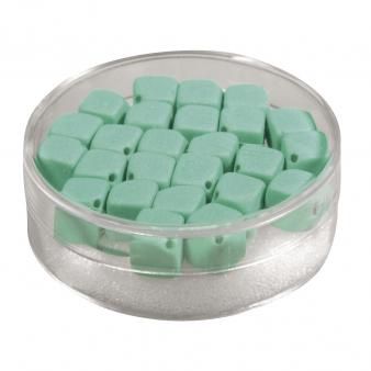 Silk-bead glas blokje mint