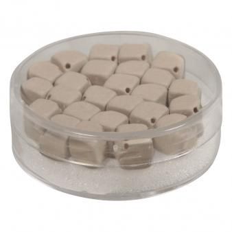 Silk-bead glas blokje duiven-bruin