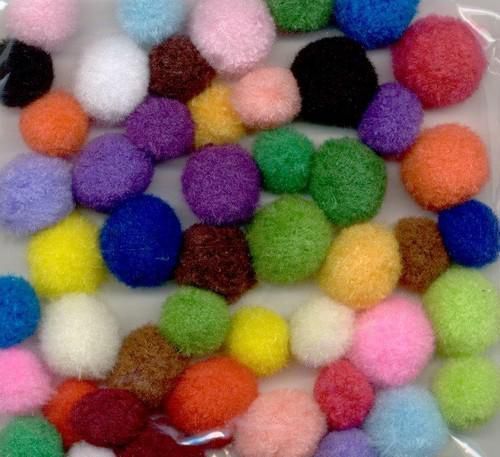 Mix PomPom Set assortiment kleuren 48 ST
