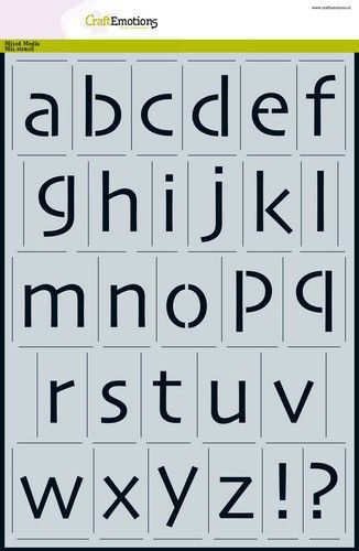 Verfstencil - alfabet kleine letters ±35mm A4