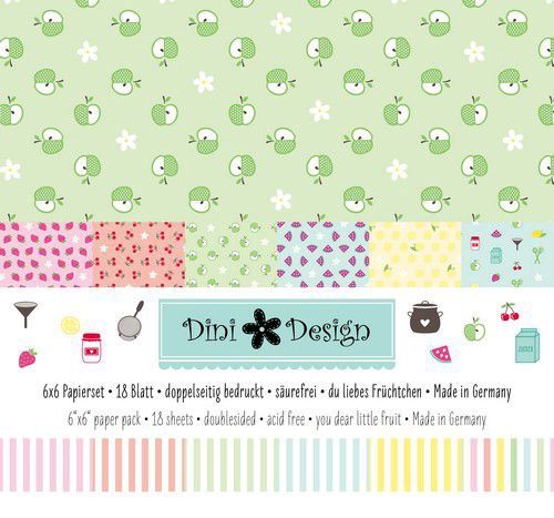 Dini Design Paper Pack 18 vl - You dear little fruit 15x15 cm