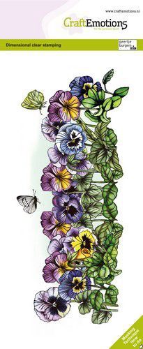 CraftEmotions clearstamps Slimline - Viooltjes