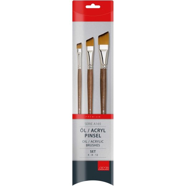 Penselenset  schuin voor olie/acryl synthetisch haar
