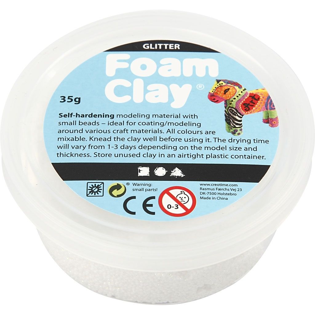 Foam clay glitter wit