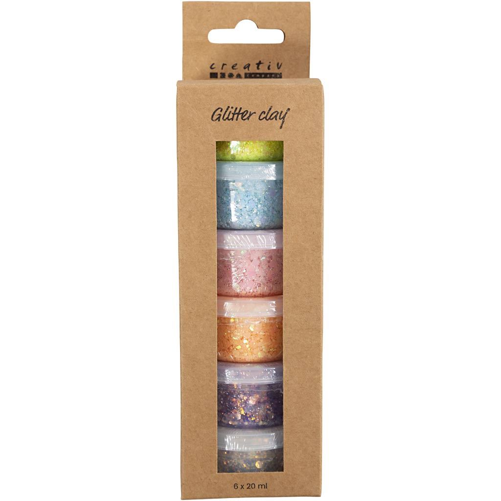 Glitter klei pastelkleuren