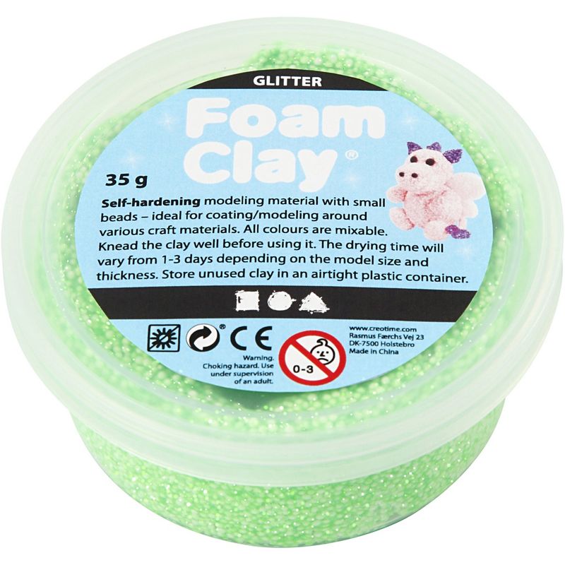 Foam clay glitter groen