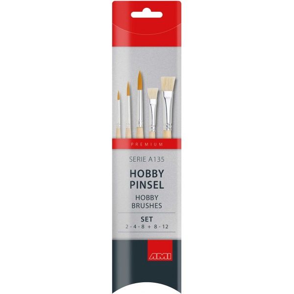 Hobbypenselen A135 nr 2-4-8 / 8-12
