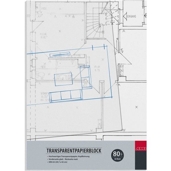 Transparant papier blok  A3